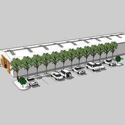 este 1000m2 Delta abriga o estoque de uma loja de materiais de construção, por ser modular, o pavilhão sempre pode ser aumentado