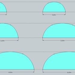 comparison of the section of all omega barns height and width