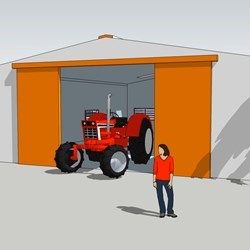 this Delta barn of 200m2 (12x17m) suits the needs of a small fazenda : storage for seeds and for the farm equipment