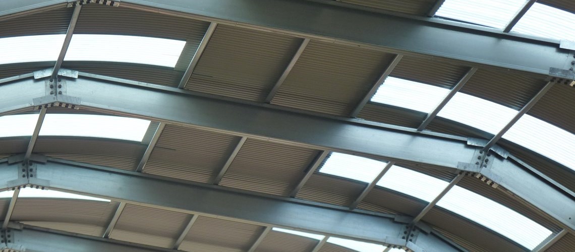 detail view of roof structure in galvanized HSS steel  (ASLA 400)